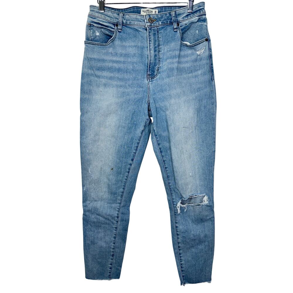 Abercrombie & Fitch Curve Love Super Skinny Ankle High Rise Blue Jeans Sz 30 10